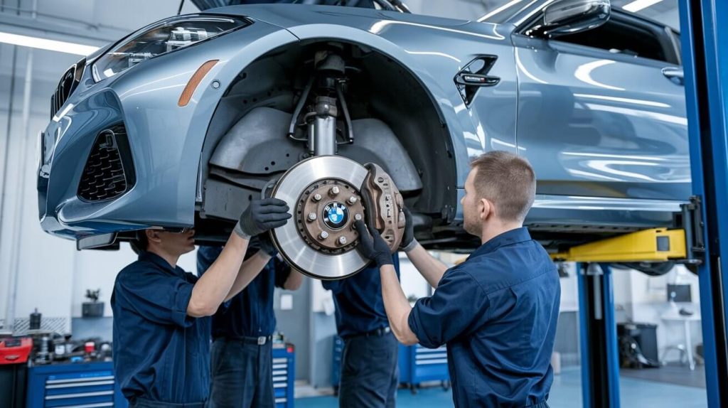 BMW brake pads service at BMW repair Dubai